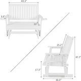 HIPS Patio Glider with Cup Holders, Durable Poly Lumber Material, All-Weather Resistant - Photo 3