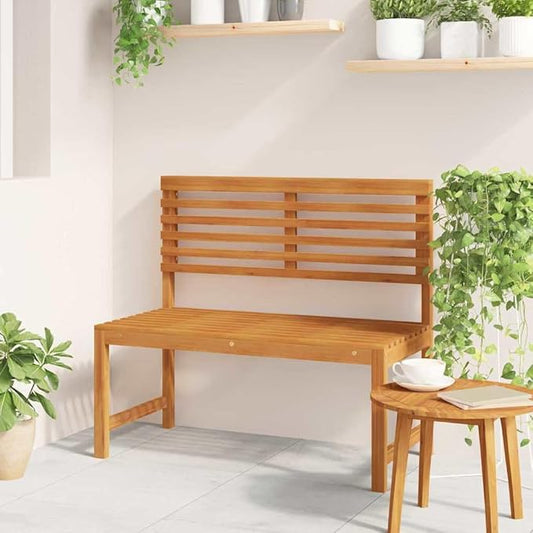 Garden Bench Brown 100 x 50 x 91cm Solid Acacia Wood,Sturdy Patio Bench with Modern Design for Outdoor Use