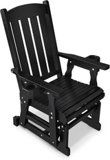 Fortune Candy Wooden Patio Glider for One Person, with High Back and Deep Contoured Seat, Solid Fir Wood - Photo 1