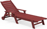 SERWALL Patio Chaise Lounge Chair, 78'' Long HDPE 5 Positions Adjustable Outdoor Lounger - Photo 1