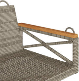 Gray Outdoor Swing Bench 42.9 in Seat for Patio, Garden or Porch, UV-Safe PE Rattan & Powder-Coated Steel Frame - Photo 8
