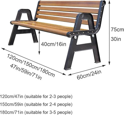 Metal Garden Bench with Backrest and Armrests, Weatherproof Outdoor Seating, Load Capacity 1100lbs for Garden, Porch, Backyard, and Park