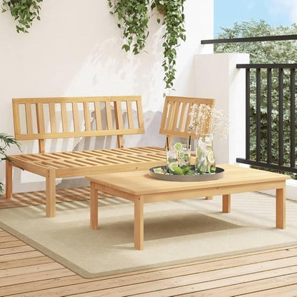 Pallet Sofa Set Natural Wood Solid Acacia Wood Poolside Seating Deck Couch for Balcony Lawn 52.4x36.2x27.2 in