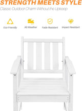 HDPE Outdoor Dining Set of 6, Patio Dining Table Set with 4 Chairs and 1 Bench - Photo 6