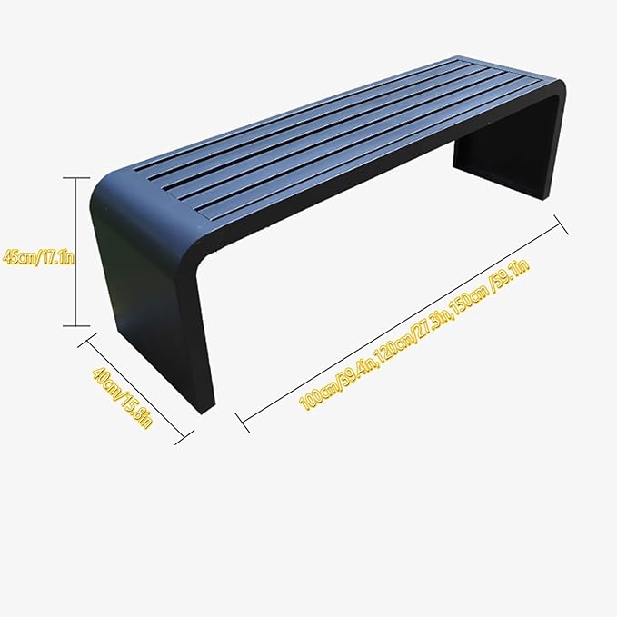 Metal Outdoor Garden Bench, Backless Bench for Park, Backless Couch, Furniture Seating, Patio Bench Chair, 2-3 People, Ideal for Lawn and Indoors(Pink,100cm/39.4in)