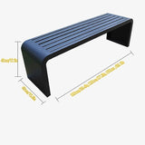 Metal Outdoor Garden Bench, Backless Bench for Park, Backless Couch, Furniture Seating, Patio Bench Chair, 2-3 People - Photo 3