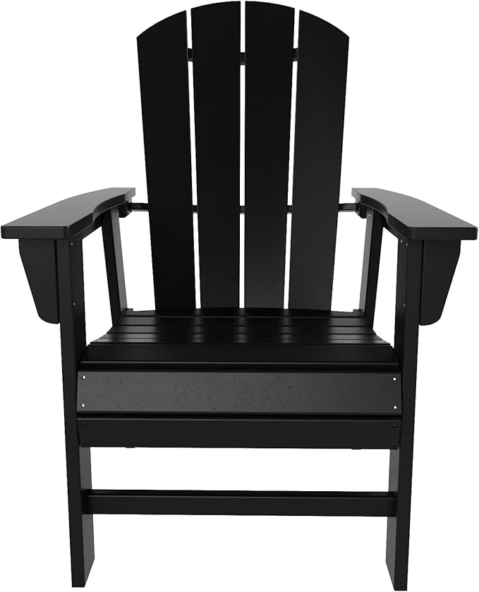 WO WESTIN OUTDOOR HDPE Laguna Adirondack Casual Patio Dining Chair,Black