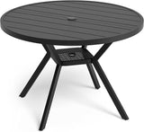 Betterhood 42” Outdoor Patio Table, Metal Patio Dining Table for All Weather, Round Outdoor Coffee Table - Photo 1