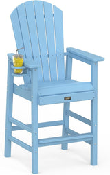 VINGLI Tall Adirondack Chair, All-Weather Plastic Adirondack Chair with Cup Holder Heavy-Duty Outdoor Barstools for - Photo 6