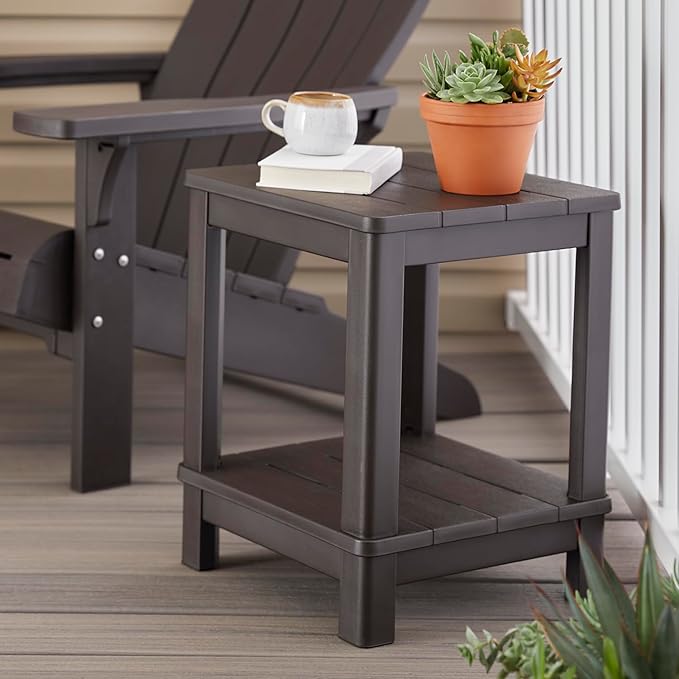 Keter Deluxe Adirondack Side Table - Brown - Photo 2