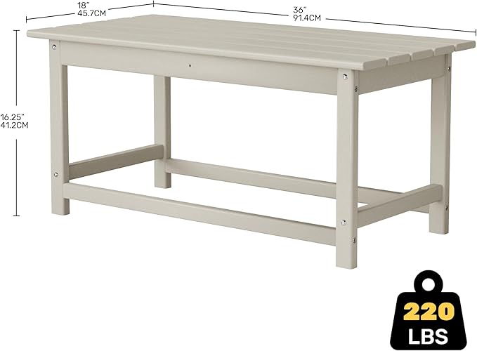 Costaelm Adirondack Conversation Table, HDPE Outdoor Drink Weather Resistant - Photo 3