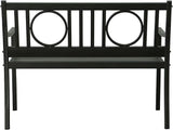 HomeRoots 45" Black Metal Geometric Back Garden Patio Bench - Photo 4
