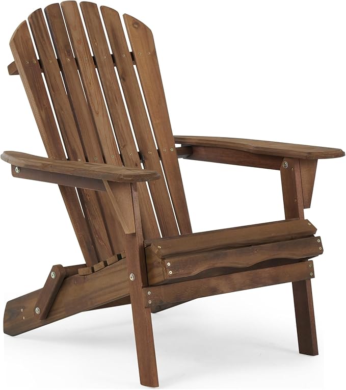 Solid Wood Folding Adirondack Chair Set of 2, Wooden Lounge Chairs for Patio, Garden, Backyard, Deck,Fire Pit,Half Assembled