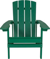 Flash Furniture Charlestown Poly Resin Adirondack Chair - Green - All Weather - Indoor/Outdoor - Set of 2 - Photo 9