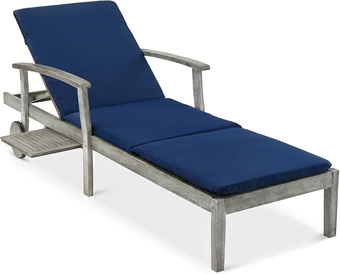 Best Choice Products 79x26in Acacia Wood Chaise Lounge Chair Recliner, Outdoor Furniture for Patio - Photo 1