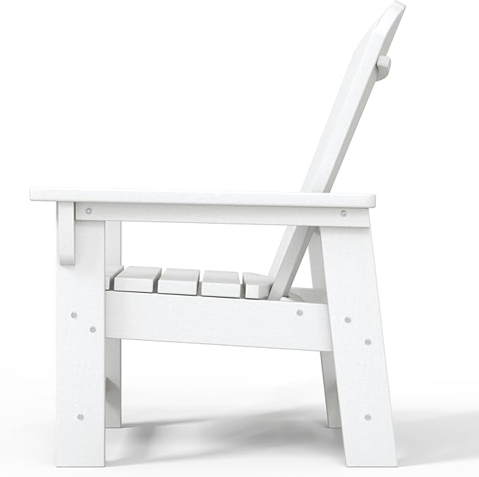 WestinTrends Malibu Kids Outdoor Adirondack Plastic Patio Chair (Set of 2), White