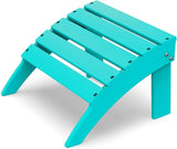 IVY&LANE Outdoor Adirondack Ottoman | Folding | HDPE | Aqua | All Weather - Photo 1