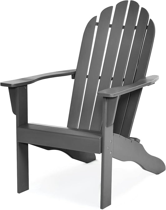 Tangkula Adirondack Chair, Acacia Wood Adirondack Lounger Chair, Outdoor Armchairs with Slatted Seating, Weather Resistant