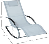 Outsunny Zero Gravity Rocking Chair Outdoor Chaise Lounge Chair Recliner Rocker with Detachable Pillow and - Photo 3