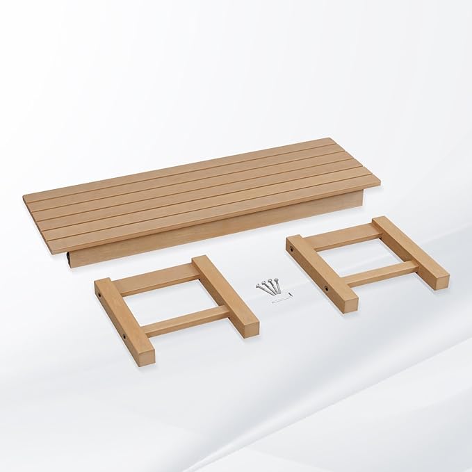 Psilvam Outdoor Bench, Two Person Poly Lumber Porch Bench, Weatherproof Garden Bench That Never Rot and Fade - Photo 6