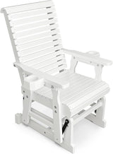 Fortune Candy Wooden Patio Glider for One Person, with High Backrest and Deep Contoured Seat, Solid Fir Wood - Photo 1