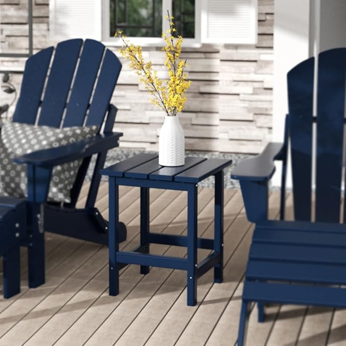 Costaelm Square Outdoor Side Tables, Adirondack Patio Tables for Outside, HDPE Patio End Table Weather Resistant - Photo 9