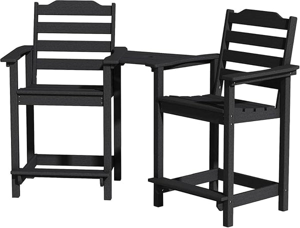 Tall Adirondack Chair, All Weather Resistant Adirondack Bar Stools for Patio, Lawn, Garden, Swimming Pool - Photo 1