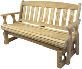 Amish Casual Heavy Duty 800 Lb Mission Pressure Treated Porch Glider (4 Foot, Unfinished) - Photo 1