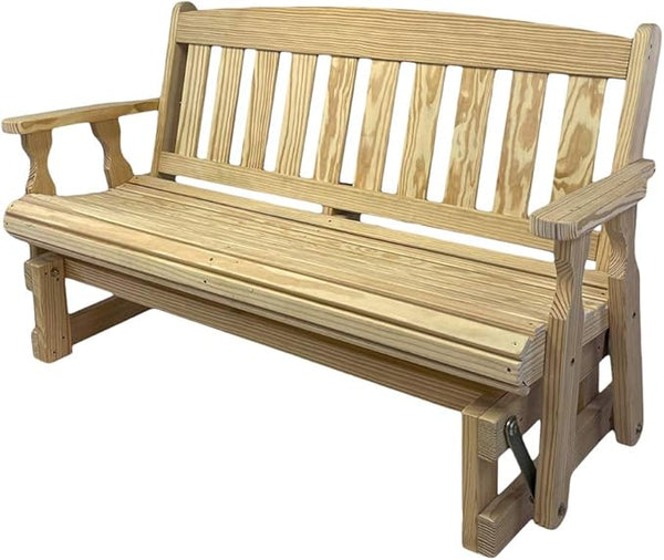 Amish Casual Heavy Duty 800 Lb Mission Pressure Treated Porch Glider (4 Foot, Unfinished) - Photo 1