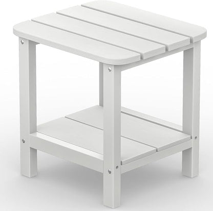 SERWALL Double Adirondack Side Table End Table- White
