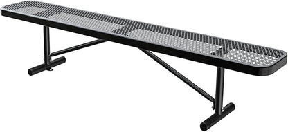 Heavy Duty Outdoor Metal Garden Park Bench, Steel Picnic Bench, Metal Mesh Outdoor Bench Porch Chair for Garden, Lawn, Patio, Porch, Park, Yard, Patio (Black, 8FT)