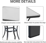Outsunny 27" Square Bistro Table Garden Dining Table Outdoor Tempered Glass Table - Photo 6