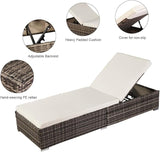 VINGLI Adjustable Wicker Patio Chaise Lounge Outdoor, Rattan Outdoor Lounge Chair - Photo 5