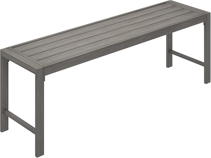 VICLLAX Outdoor Bench 51" Long Garden Bench Backless Porch Patio Bench Metal Park Bench, Grey