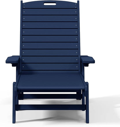 WestinTrends Malibu Poly Reclining Chaise Lounge Navy Blue