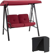 AECOJOY 2-Seat Outdoor Patio Swing Chair with Cover, Porch Swings Chairs for Adult - Photo 1