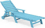 SERWALL Patio Chaise Lounge Chair, 78'' Long HDPE 5 Positions Adjustable Outdoor Lounger - Photo 1