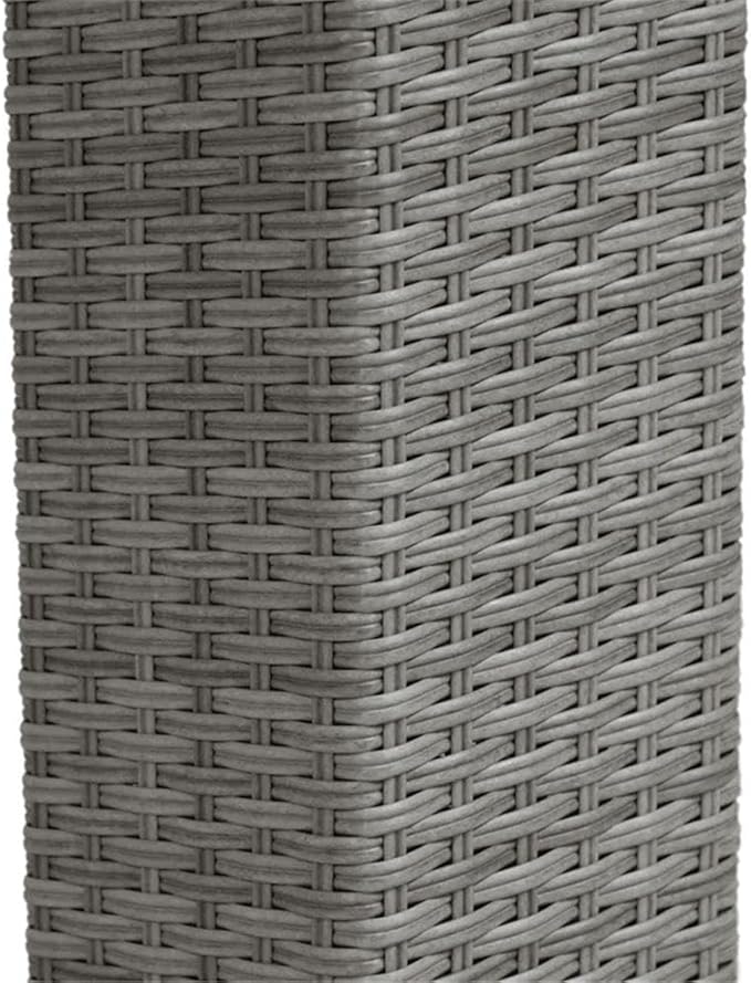 Pemberly Row Outdoor Patio Table, Gray PE Wicker and Granite Base, Weather Resistant - Photo 6