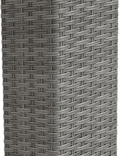Pemberly Row Outdoor Patio Table, Gray PE Wicker and Granite Base, Weather Resistant, Square 23.62 x 23.62 x 29.13 in Bistro Table for Balcony, Deck, or Small Patio Dining Use
