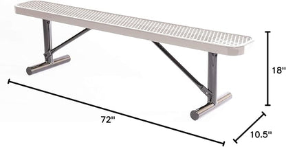 COATEDOUTDOORFURNITURE Coated Outdoor Furniture Heavy-Duty Portable Outdoor Bench Thermoplastic Coated, Expanded Metal, Commercial-Grade Seating, Made in America (Portable Without Back, 6 Ft, Tan)