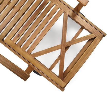 Christopher Knight Home Perla Outdoor Acacia Wood Chaise Lounge, Teak Finish