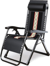 Outdoor Padded Lounge Chair Folding Outdoor Patio Recliner, Anti Gravity Lounger for Backyard w/Headrest, Cup Holder - Photo 1