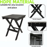 Outdoor Side Table Patio HDPE Small Outside Plastic Folding End Tables for Porch, Patio, Adirondack, Pool, Indoor, Deck - Photo 5