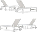 PURPLE LEAF Outdoor Chaise Lounge Set Elderly-Friendly Straight Legs Adjustable Sunbathing Recliner with Side Table for - Photo 8