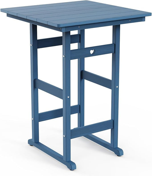 Patio Bar Table,Adirondack Table1 Pieces Set, Bar Height outdoor bar table Set of 1, Outdoor Bar Stools Set,Weather-Resistant Outdoor Furniture for Deck, Balcony, Poolside Easy Assembly, Navy Blue