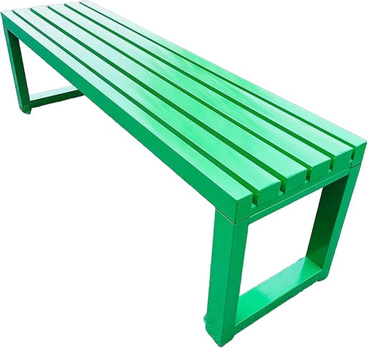 Outdoor Garden Bench,Metal Patio Bench,Weatherproof Backless Benches 2-Person Balcony Seat for Front Porch,Park,Backyard,Entryway 880 Lbs Weight(Green,59 Inch)