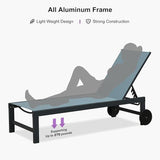 PURPLE LEAF Patio Lounge Chair Set for 4 Outdoor Chaise Lounge with Adjustable Backrest and Easy-to-Move Wheels - Photo 7