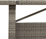 vidaXL Patio Dining Table - Gray Poly Rattan & Tempered Glass - Outdoor Garden/Lawn Furniture for Patio/Deck - Photo 5