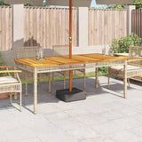 Large Rectangular Garden Table, Outdoor PE Rattan Dining Table for 6, Weather-Resistant Patio Furniture for Backyard - Photo 4