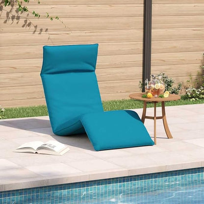 Folding Sun Lounger Light Blue 68.9x21.3x3.3, 5-Position Outdoor Chaise Recliner with Metal Frame, Water-Repellent Oxford Fabric for Patio Poolside Garden Beach